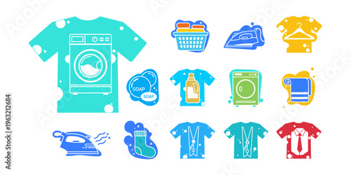 Minimal laundry logo collection with fresh and clean concepts, perfect for laundromats, dry cleaning companies, and clothing care branding.