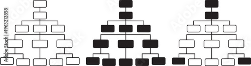 sitemap and website hierarchy icons for architectural structure planning and information architecture design