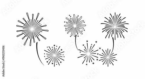 Black and white dandelion flowers blowing in the wind