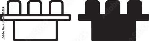 castle tower crenellation icon set isolated on white background for architecture design and user interface graphics