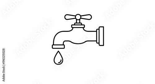 Leaking faucet with single drop falling