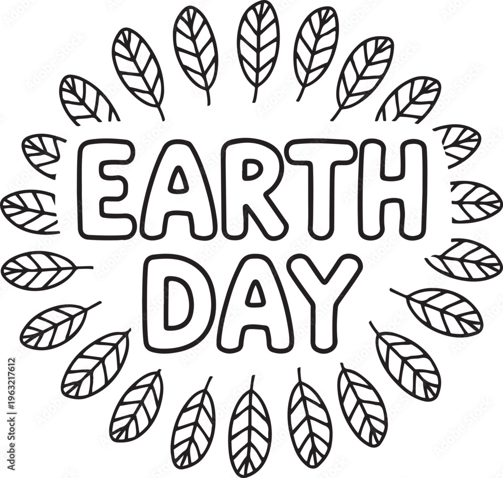 Fototapeta premium Earth Day Leaf Illustration Eco Friendly Graphic Design 