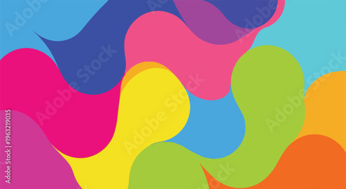 Colorful, abstract background with overlapping wavy shapes