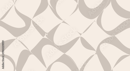 Abstract Organic Shapes Pattern, Neutral Beige and Cream Seamless Background, Retro Style