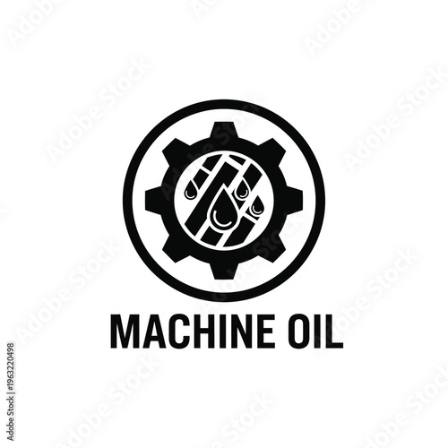 Vector illustration of machine oil gear logo with industrial style