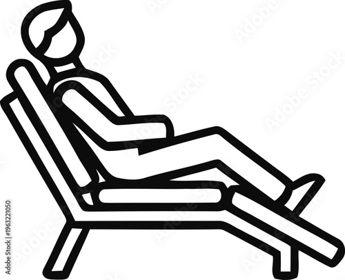 Person reclining on a lounge chair