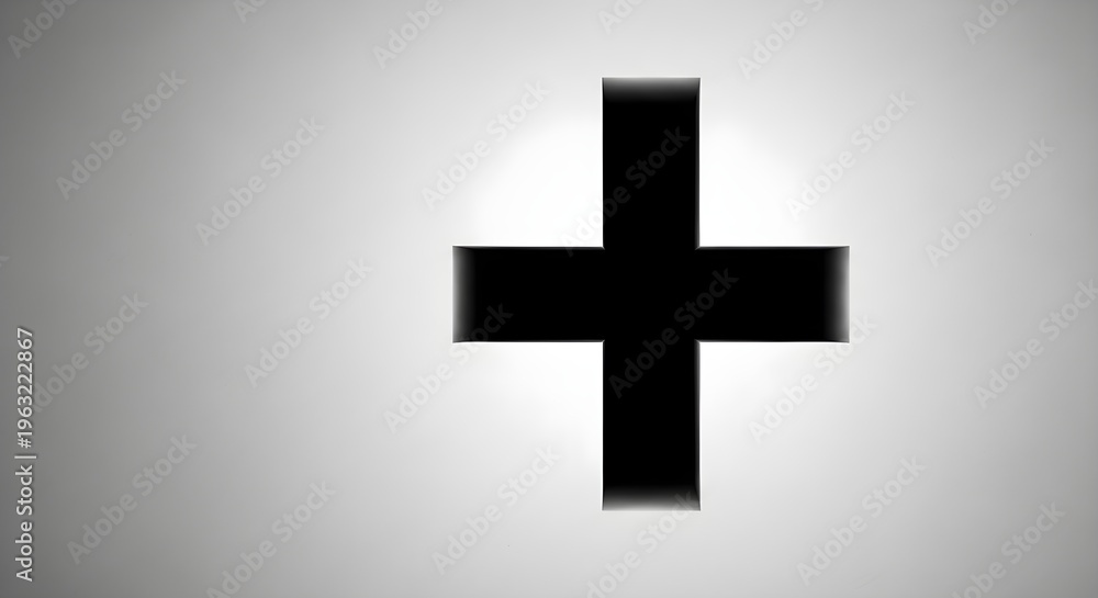 Obraz premium black plus sign icon on gray background for web design
