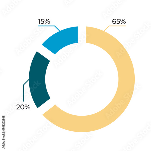 Colorful Financial Analytics Pie Chart. Bright pie chart icon for financial analytics, revenue tracking, and investment insights.