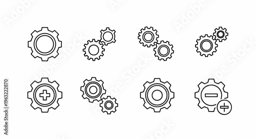 Gear icons for business and technology concepts