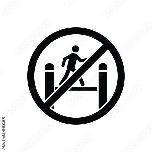 No trespassing vector illustration of a prohibited pedestrian sign