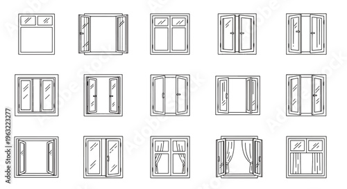 Collection of various window frame designs and styles