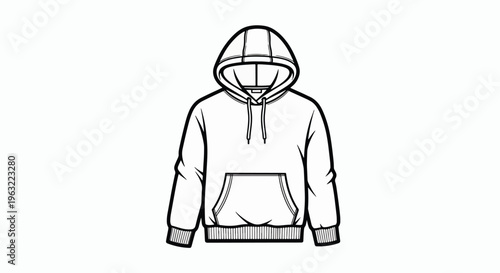 Hooded sweatshirt with kangaroo pocket and drawstrings
