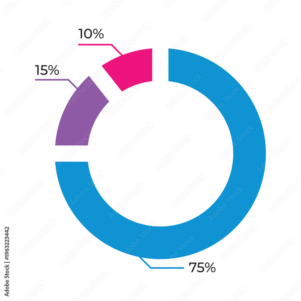 Fototapeta premium Colorful Data Insights Pie Chart. Bright icon representing data insights, analytics, and performance tracking.