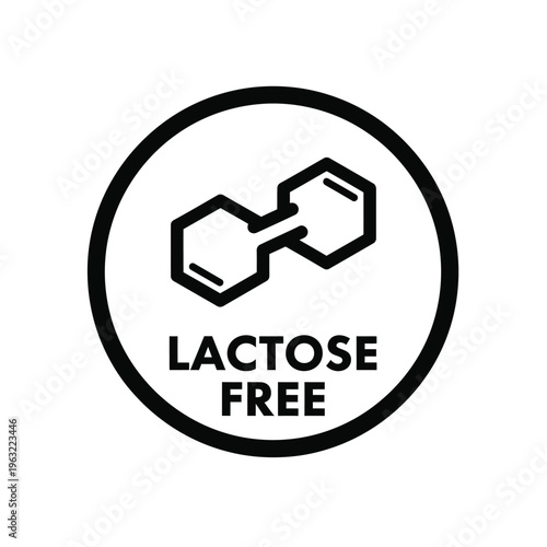Lactose free vector illustration with molecular structure symbol