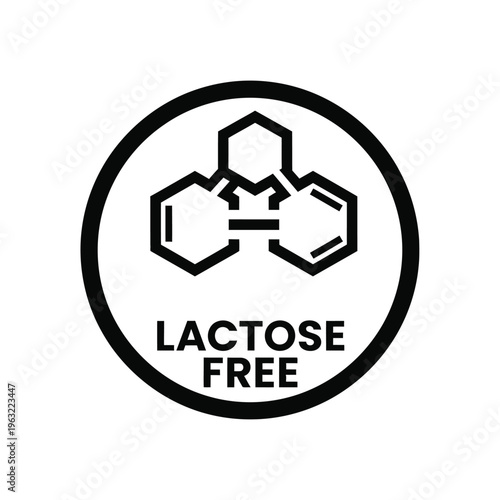 Lactose free vector illustration of a symbol or logo for food and beverage products
