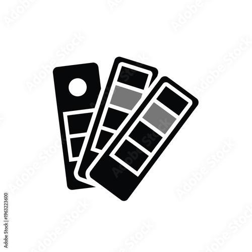 Vector illustration of color swatches and paint strips for design and art