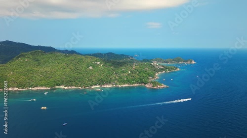 Aerial View of Ko Tao Island West Coast Thailand