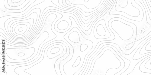 An abstract seamless pattern vector background features a geometric wave texture with black swirl lines and floral ornament design. Topographic map background