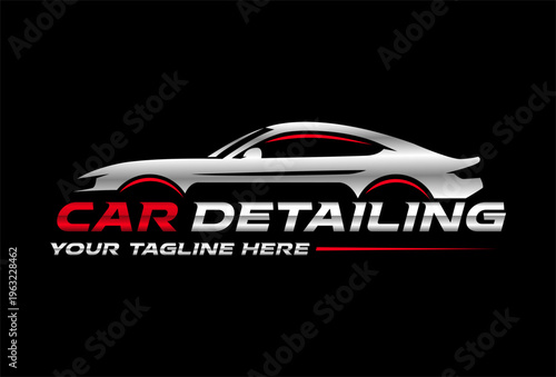 Car auto detailing logo, automotive logo. Sports vehicle vector illustration template