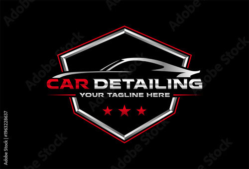 Car auto detailing logo, automotive logo. Sports vehicle vector illustration vector