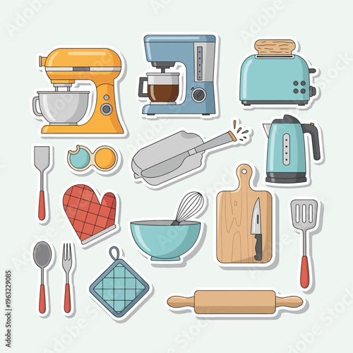Kitchen Utensils and Appliances Collection in Flat Design