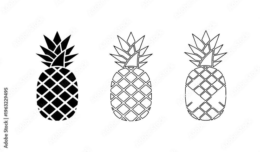Fototapeta premium Strawberry icon flat vector berry fruit symbol set