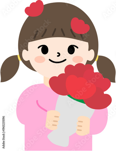 여자 아이 카네이션