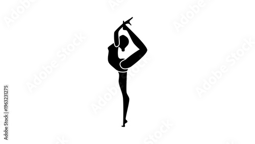 Bailarina's symbol, black isolated silhouette