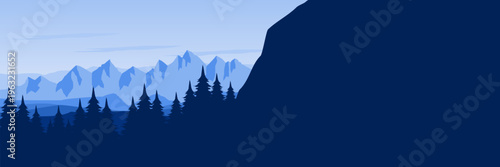 Dramatic blue cliff silhouette wallpaper for creative agency pitch deck