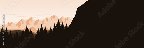 Warm brown cliff silhouette wallpaper for creative agency pitch deck