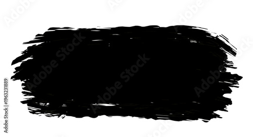 Abstract black paint stroke on a white background, perfect for graphic design and artistic projects