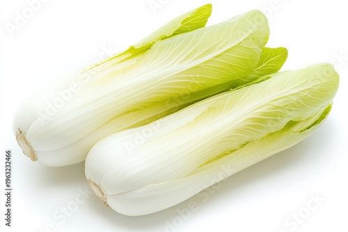 Fresh endives placed on a white surface ready for cooking or serving in a healthy meal or salad