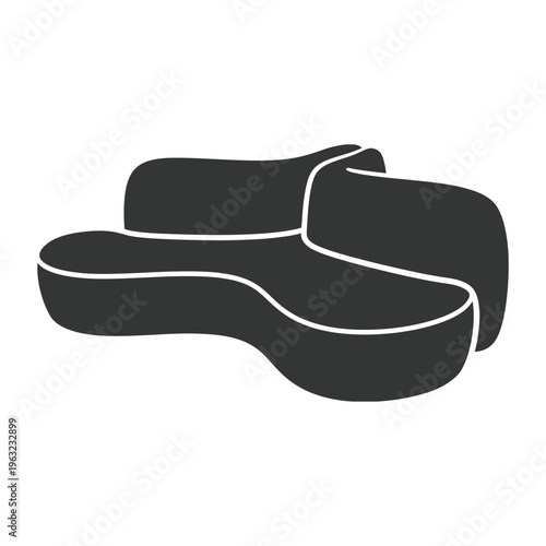 Black and white of a sectional sofa couch furniture