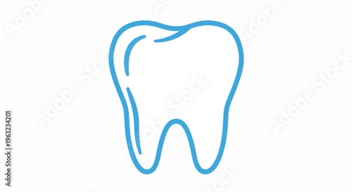 Simple outline of a tooth on white background for dental concepts