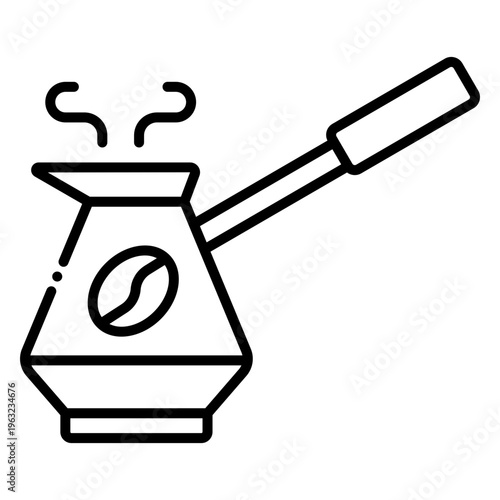 Turkish Coffee Pot Icon with Steam