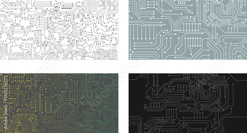 Computer Chip Pathways Abstract Illustration