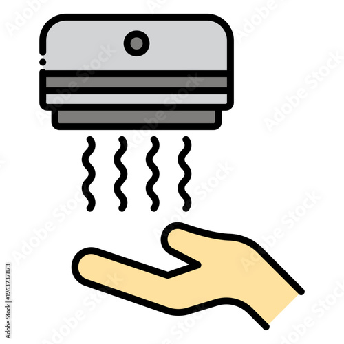Hand Dryer Illustration: Hygiene and Cleanliness Concept