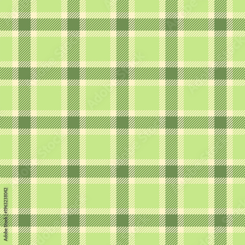 Vivid tartan seamless plaid, tee background vector textile. Tradition texture fabric check pattern in green and light colors.