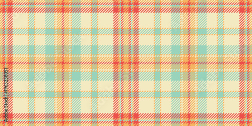 Hobby fabric background seamless, hanukkah check tartan textile. Strong plaid pattern vector texture in light and orange colors.