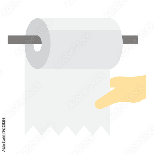Toilet Paper Roll with Hand Taking Sheet