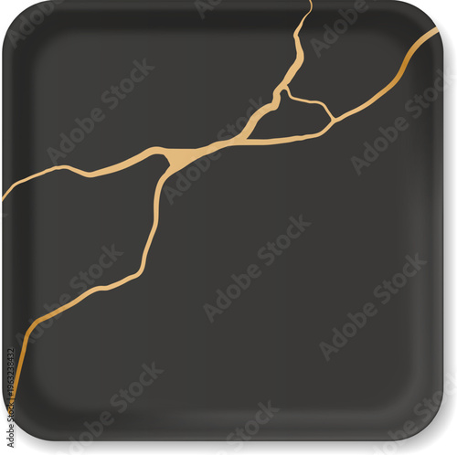 Kintsugi art repairing broken items with gold