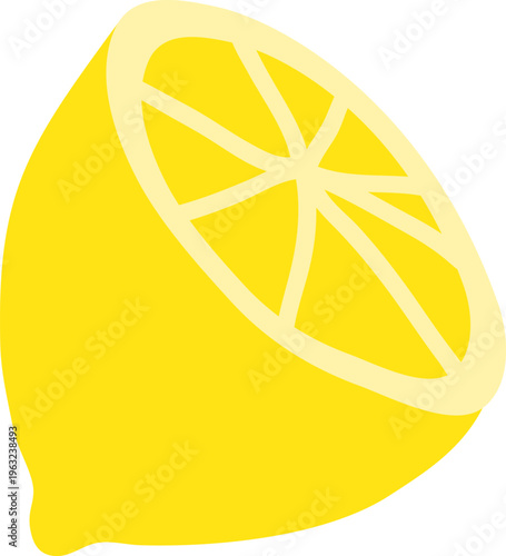 Yellow lemon half citrus fruit simple illustration