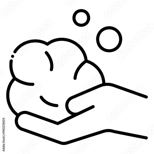 Hand Washing with Soap and Bubbles Icon