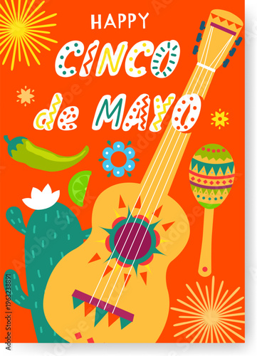 Happy Cinco de Mayo celebrating Mexican culture and fiesta