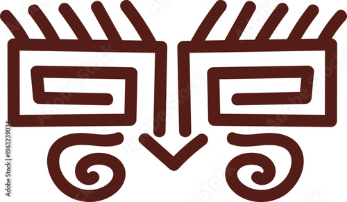 Tribal mask icon representing ancient ethnic art