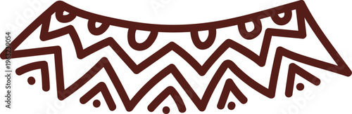 Tribal ethnic zigzag pattern border design