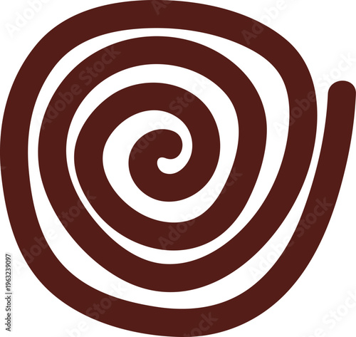 Brown spiral shape creating abstract rotating pattern