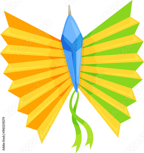 Colorful paper butterfly decorating for spring celebration