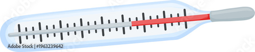 Thermometer indicating high fever temperature for medical diagnosis