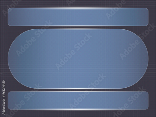 Modern Glass UI Panels with Gradient Glow and Rounded Layout Interface Design